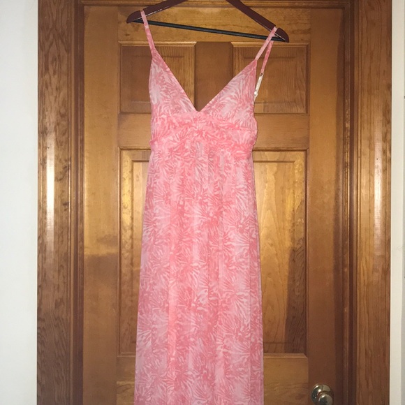 Pink and White Floral Maxi Dress WORN ONCE - Picture 2 of 4